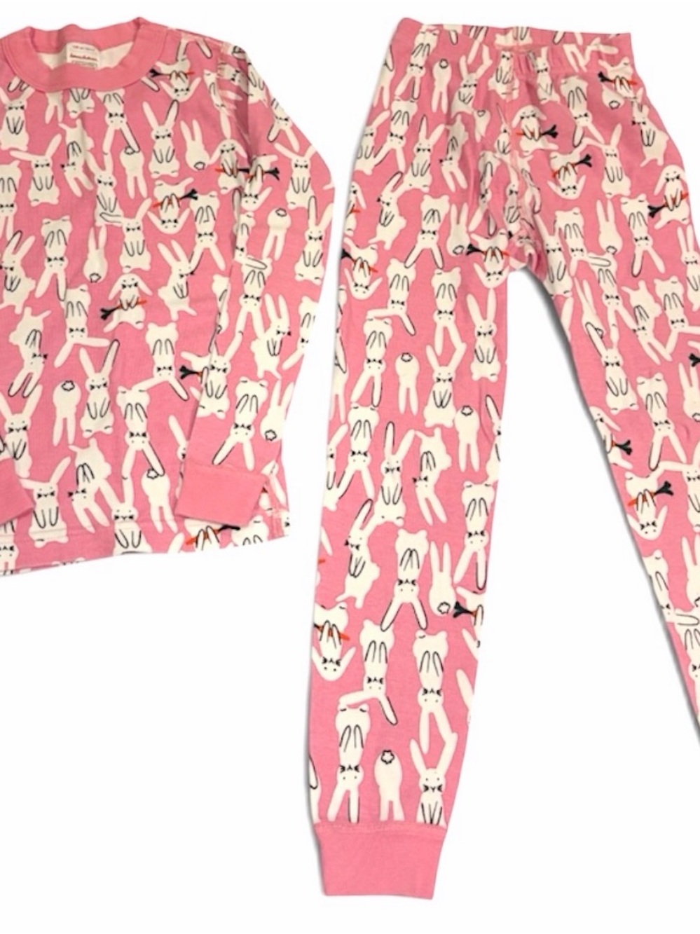 Hanna Andersson Pink Bunny Print Pajama Set